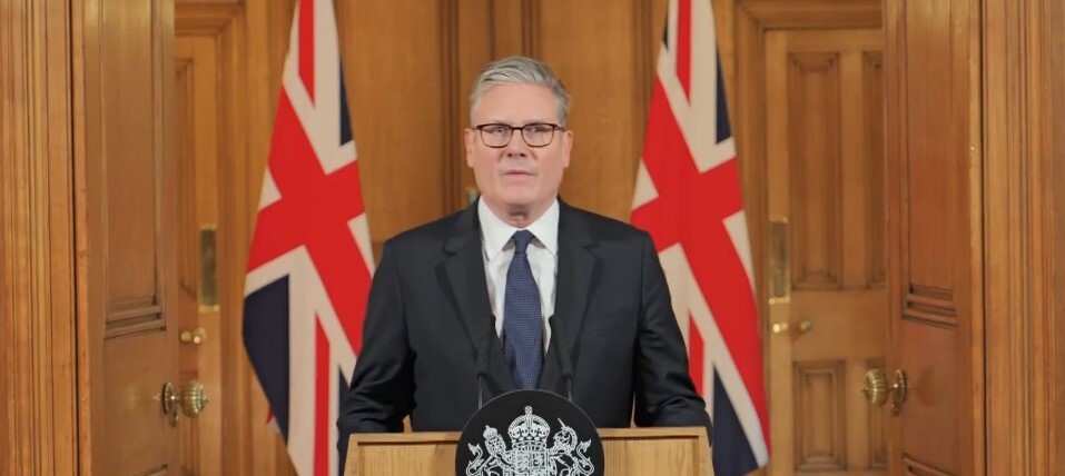 Starmer gave a news conference in Downing Street Starmer gave a news conference in Downing Street