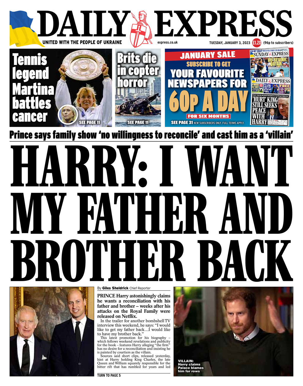 UK Newspapers Front Pages 3 January 2023 Rifnote