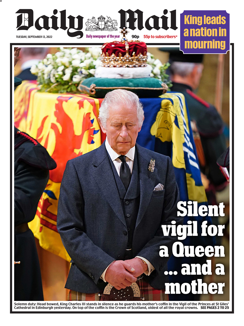 Daily Mail jornais britânicos vigília rainha Elizabeth rei Charles monarquia realeza