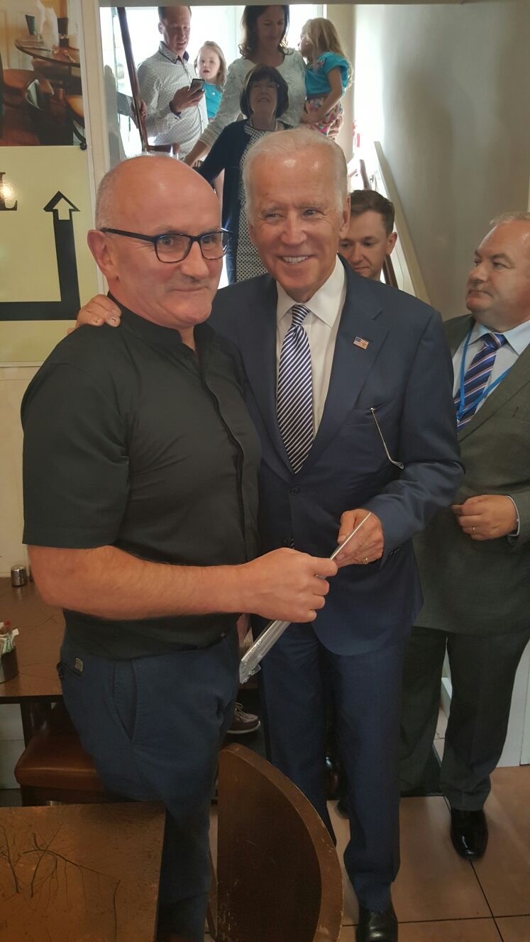Joe Biden visiting his ancestral home of Ballina, Co Mayo, in 2016