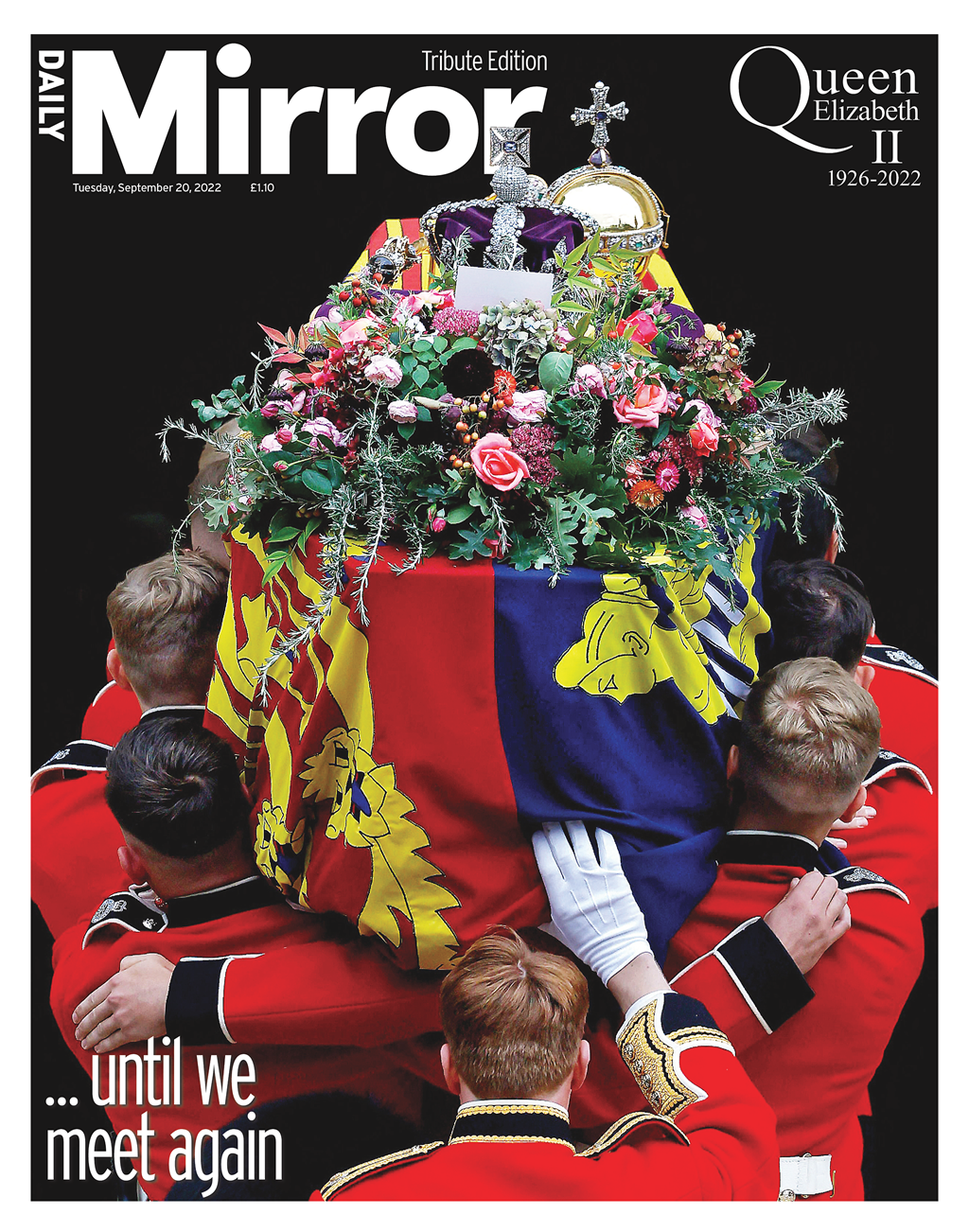 Daily Mirror Jornais britânicos enterro rainha Elizabeth monarquia Reino Unido 