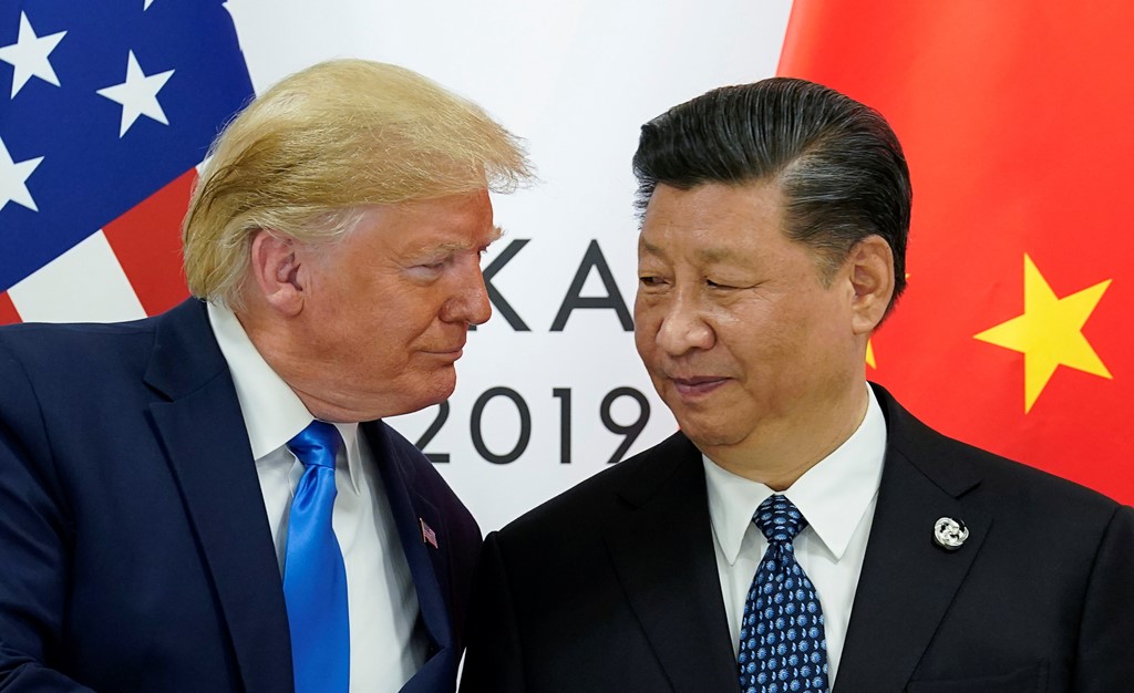 Trump and Xi at the G20 leaders' summit in 2019