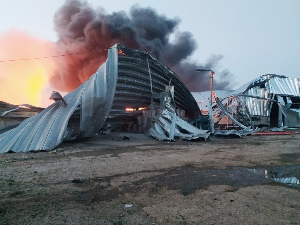 Aftermath of this morning's attack in the Odesa region