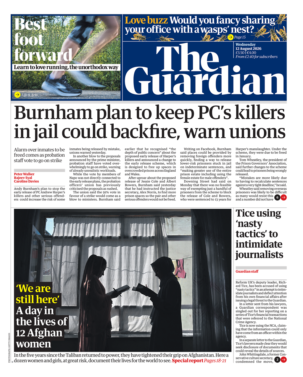 The Guardian front page — 12-Aug-2026