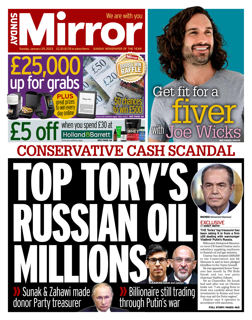 UK Newspapers Front Pages: 29 January 2023