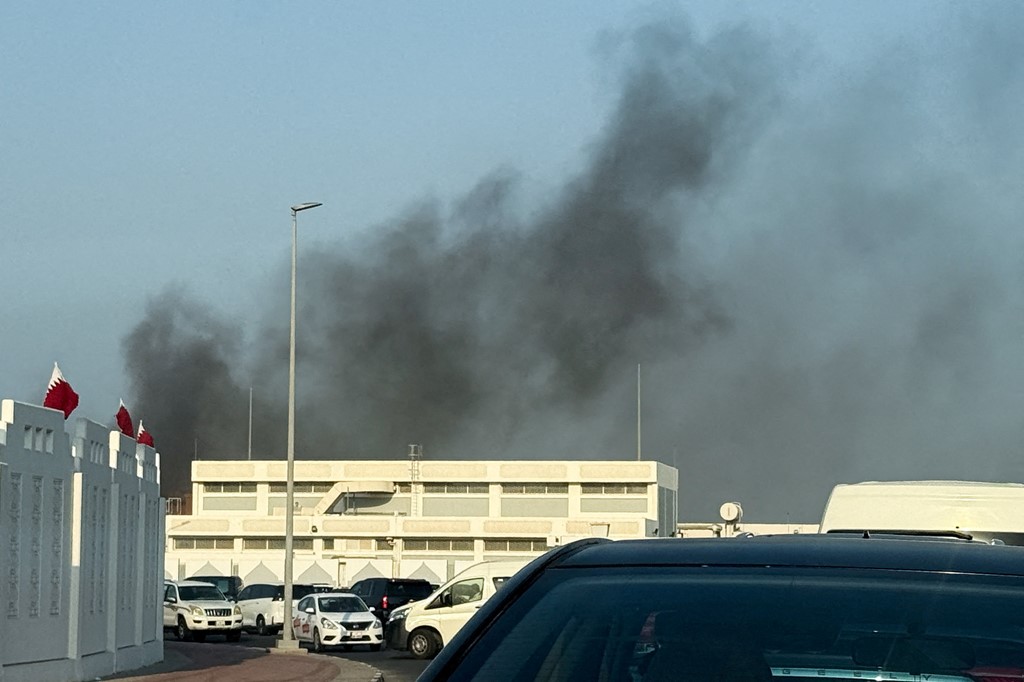 Smoke rising in Doha after the attack