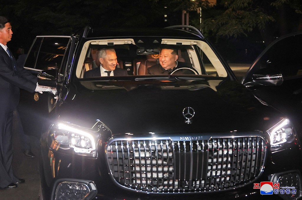 Kim Jong Un meets Sergei Shoigu, secretary of the Security Council of Russia, last month