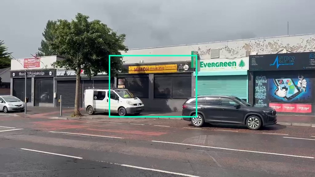 The African shop Muadh appears to be the only shop in the row to have sustained damage