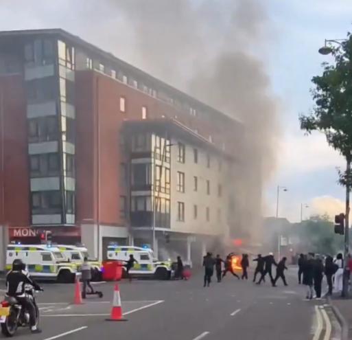 The Sham supermarket being attacked on 9 June