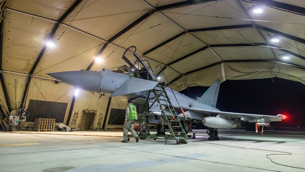 An RAF Typhoon pictured at RAF Akrotiri in Cyprus