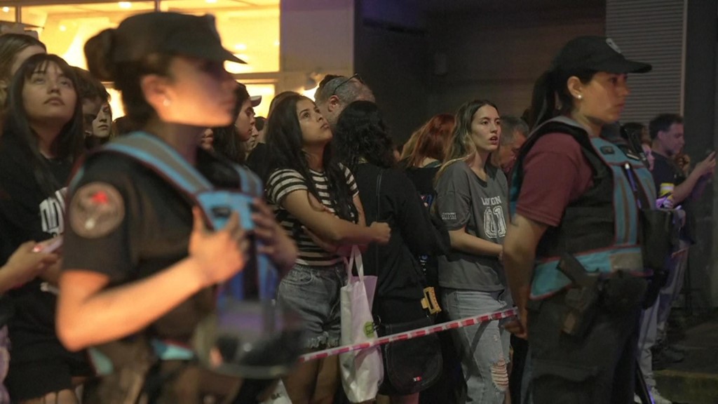 Fans gather outside the hotel where Liam Payne died