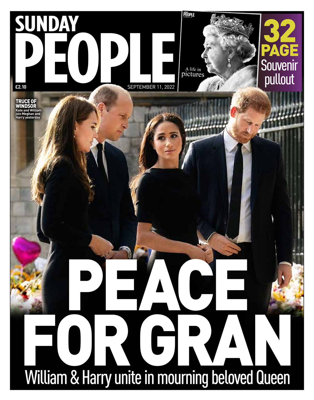 Sunday People jornais ingleses morte rainha Elizabeth ascensão Charles III