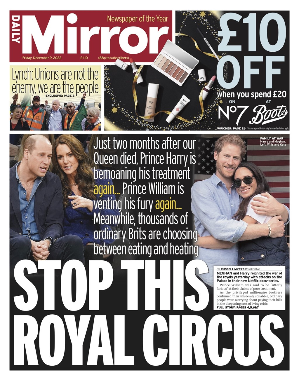 daily mirror tabloide britânico série Harry Meghan Netflix 