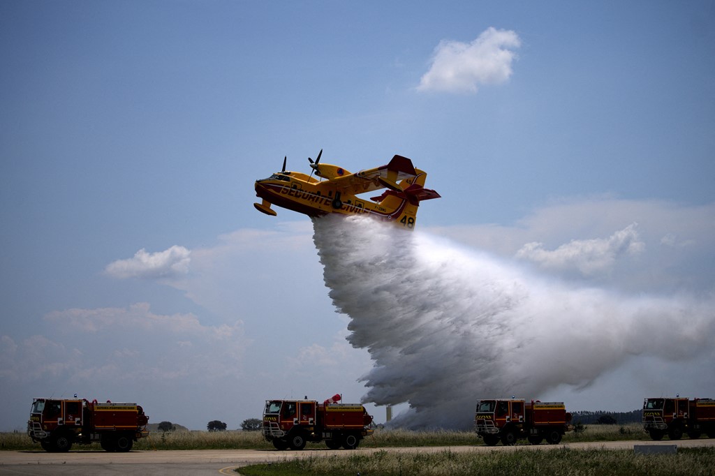 A Canadair water-bomber aircraft