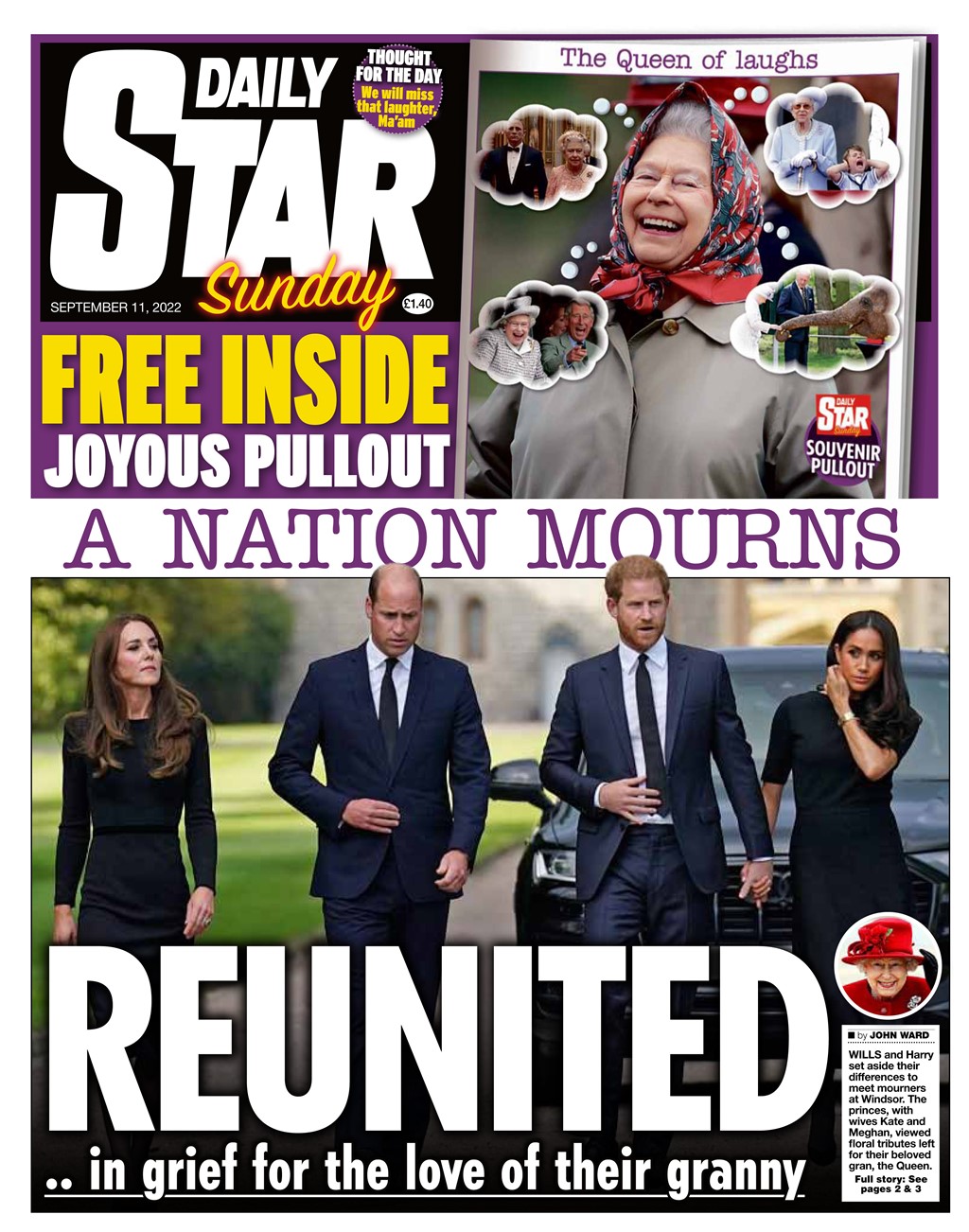 Daily Star jornais ingleses morte rainha Elizabeth ascensão Charles III