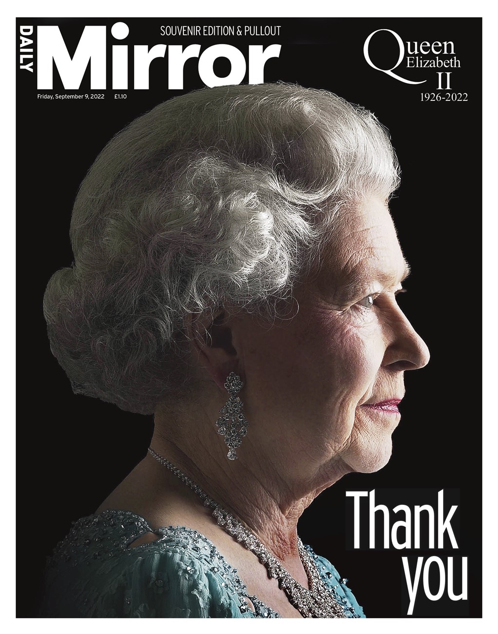 Cobertura imprensa britânica morte rainha Elizabeth II capas primeiras páginas jornal Daily Mirror