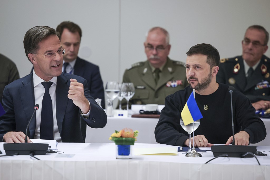 NATO Secretary-General Mark Rutte and Mr Zelenskyy at NATO headquarters in Brussels