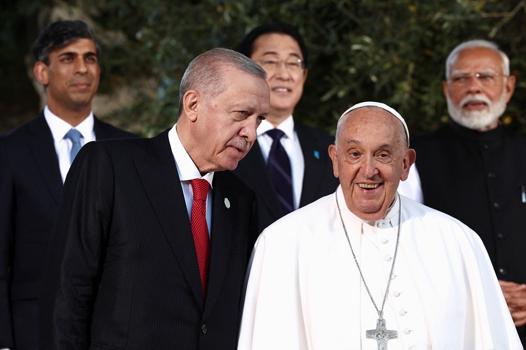 Pope and Recep Tayyip Erdogan in 2024