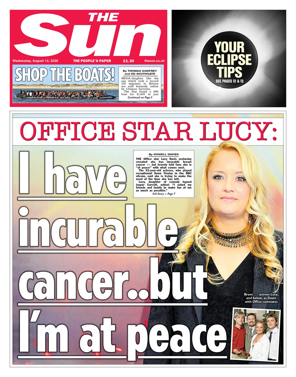 The Sun front page — 12-Aug-2026