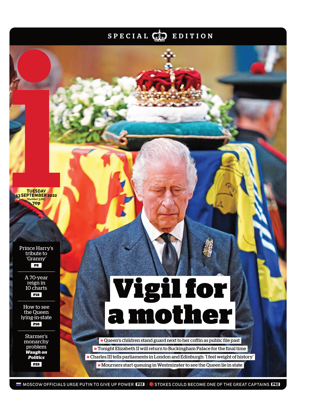 jornal i jornais britânicos vigília rainha Elizabeth rei Charles monarquia realeza