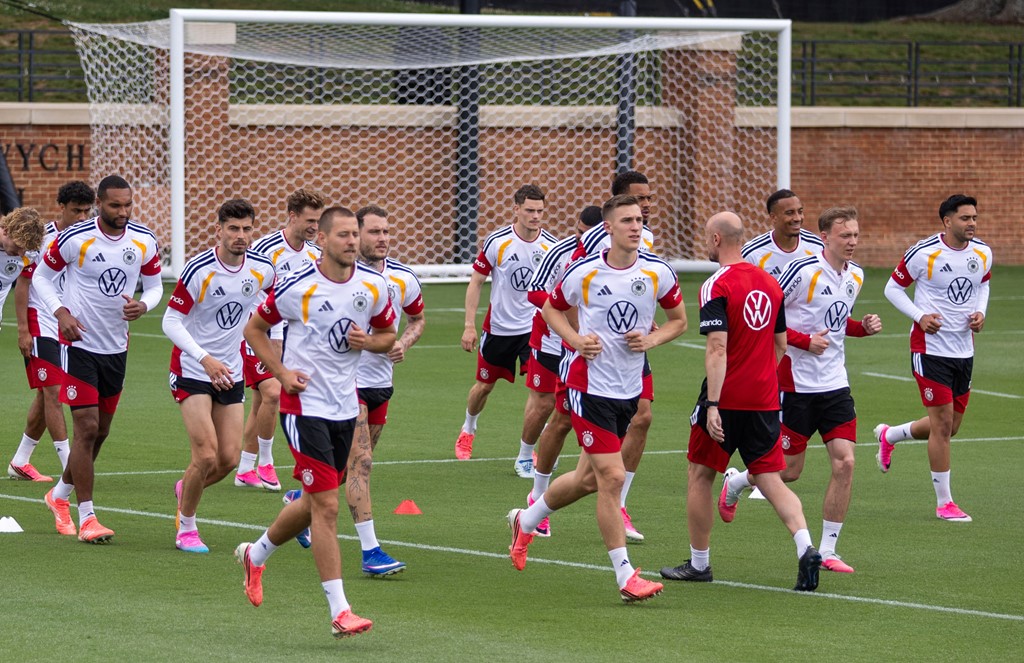 Germany players training earlier this week