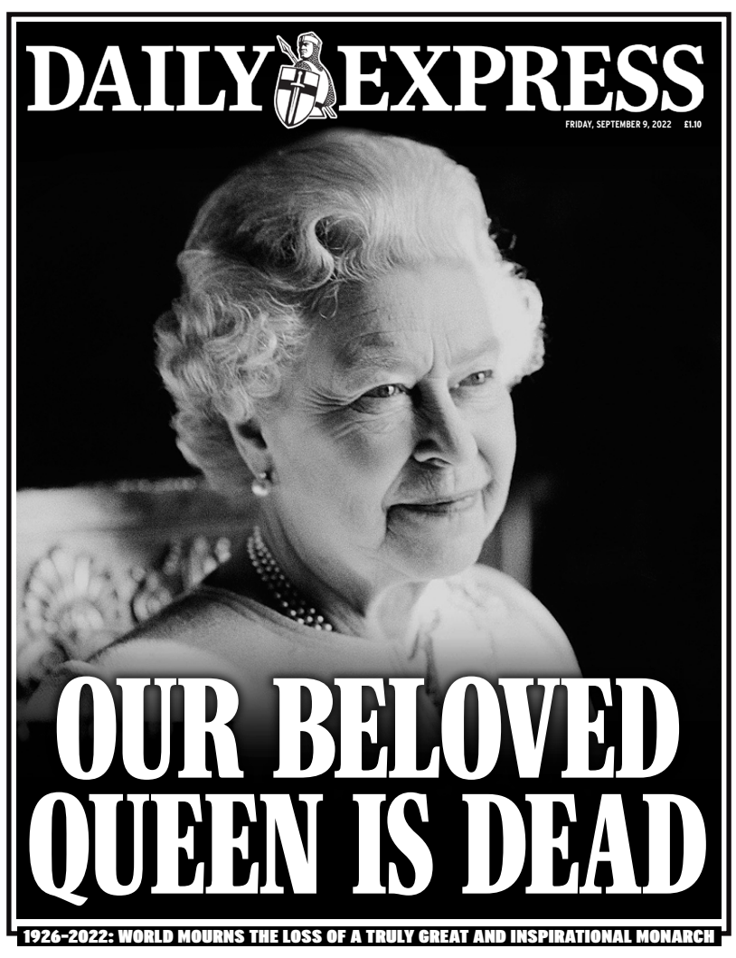 Cobertura imprensa britânica morte rainha Elizabeth II capas primeiras páginas jornal Daily Express