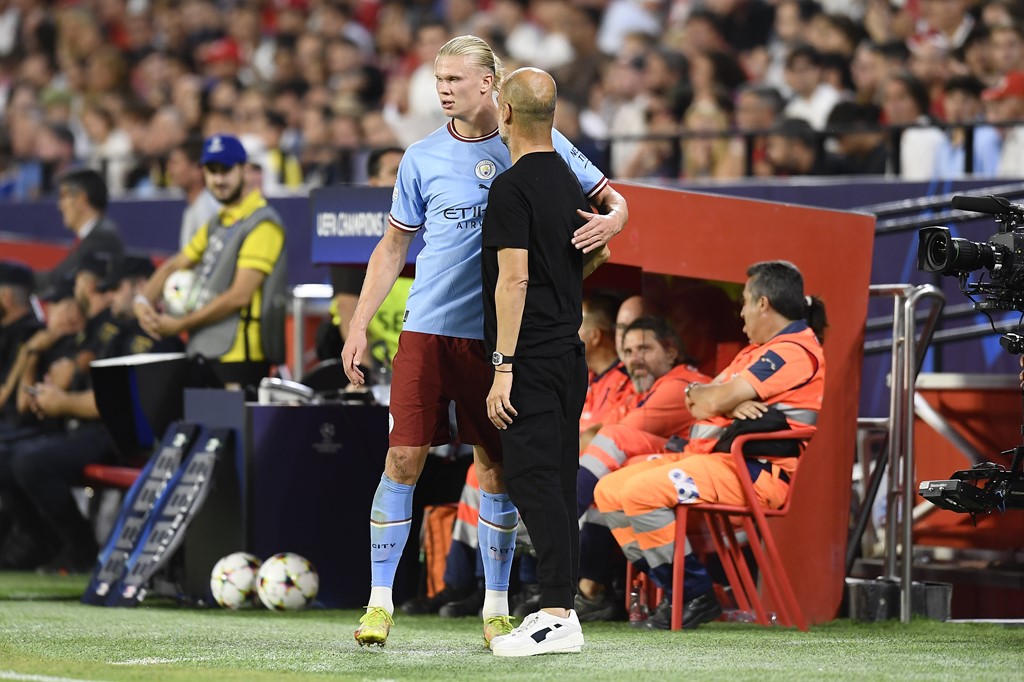 Sevilla 0-4 Manchester City: Erling Haaland hits double as Pep