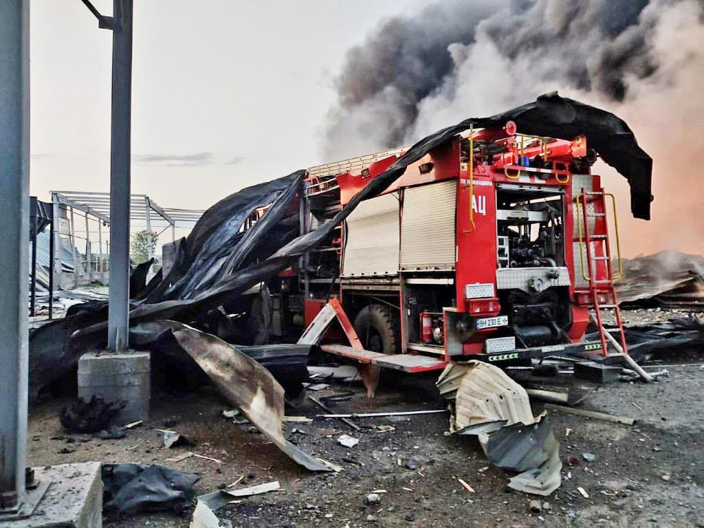 Aftermath of this morning's attack in the Odesa region