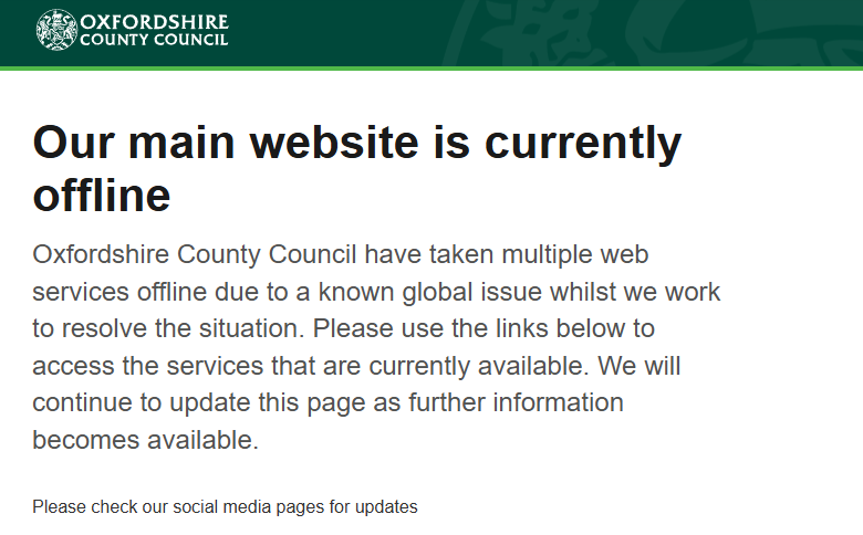 Oxfordshire County Council's website