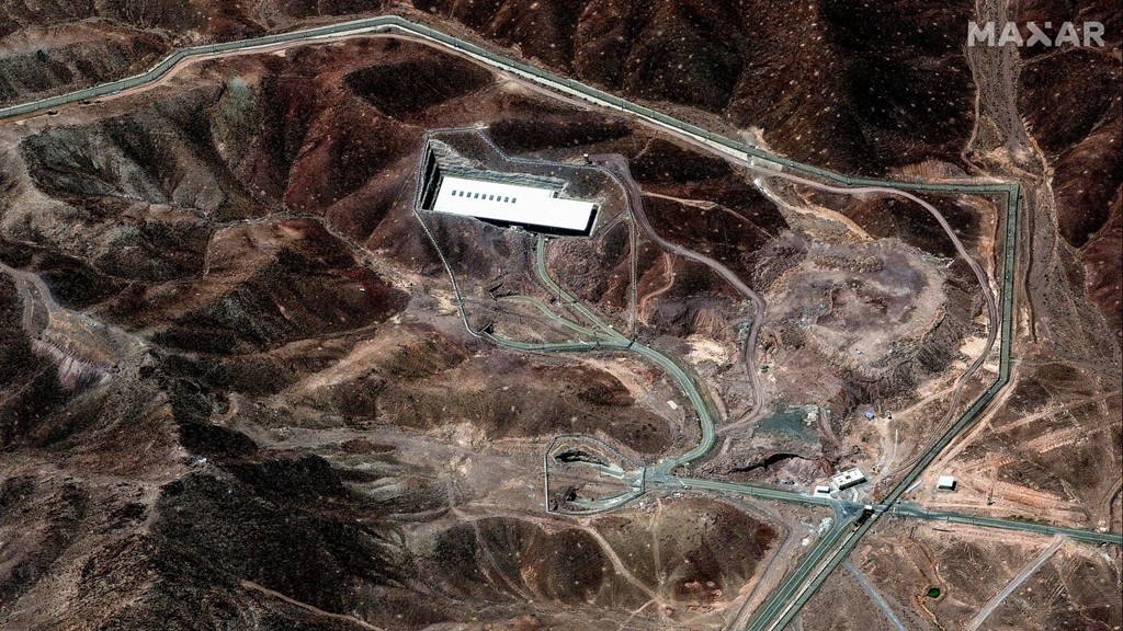 A satellite image shows the Fordow nuclear facility